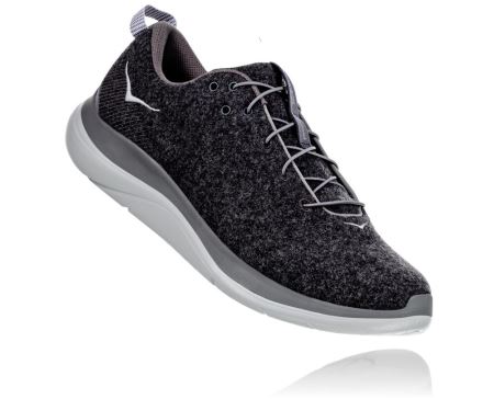 Hoka One One Hupana Flow Wool - Adidasi Alergare Pe Drum Dama Gri Inchis | RO-NT2xhTY